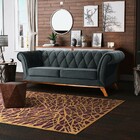 Sofá 3 Lugares Para Sala De Estar Império 210 Cm D02 Veludo C