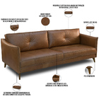 Sofá 3 Lugares Para Sala De Estar Living 204cm Oásis T03 Cour