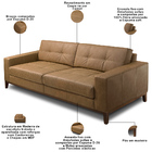 Sofá 3 Lugares Para Sala De Estar Living 240cm Cadore L06 Cou