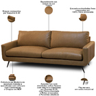 Sofá 3 Lugares Para Sala De Estar Living Industrial 223cm Dij