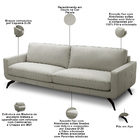 Sofá 3 Lugares Para Sala De Estar Living Industrial 240cm Tre