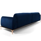 Sofá 3 Lugares Para Sala De Estar Molino 180 Cm D02 Veludo Az