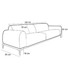 Sofá 3 Lugares Para Sala De Estar Molino 180 Cm D02 Veludo Pr