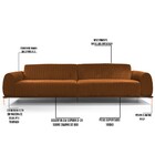 Sofá 3 Lugares Para Sala De Estar Molino 180 Cm D02 Veludo Te