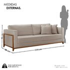 Sofá 3 Lugares Paris Bouclê 2,14m Bege