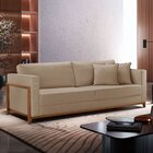 Sofá 3 Lugares Paris Linho 1,94m Bege