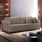 Sofá 3 Lugares Paris Linho 1,94m Marrom