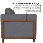 Sofá 3 Lugares Paris Veludo 1,94m Cinza Escuro