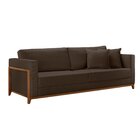 Sofá 3 Lugares Paris Veludo 1,94m Marrom