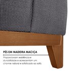 Sofá 3 Lugares Paris Veludo 2,14m Cinza Escuro