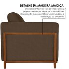 Sofá 3 Lugares Paris Veludo 2,14m Marrom