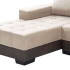 Sofá 3 Lugares Patrícia Com Chaise Esquerdo Suede Areia