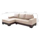 Sofá 3 Lugares Patrícia Com Chaise Esquerdo Suede Areia