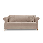 Sofá 3 Lugares Pé De Madeira Julieta 200 Cm Linho S04 - D'ros