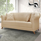 Sofá 3 Lugares Pé De Madeira Julieta 200 Cm Linho S04 - D'ros