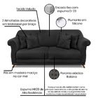 Sofá 3 Lugares Pé De Madeira Julieta 200 Cm Veludo S04 - D'ro