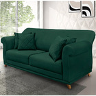 Sofá 3 Lugares Pé De Madeira Julieta 200 Cm Veludo S04 - D'ro