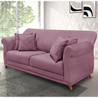 Sofá 3 Lugares Pé De Madeira Julieta 200 Cm Veludo S04 - D'ro