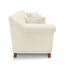 Sofá 3 Lugares Pé De Madeira Julieta 220 Cm Linho Natural S04