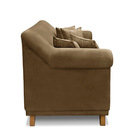 Sofá 3 Lugares Pé De Madeira Julieta 220 Cm Suede S04 - D'ros