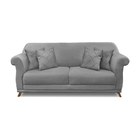 Sofá 3 Lugares Pé De Madeira Julieta 220 Cm Veludo S04 - D'ro