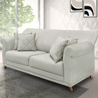 Sofá 3 Lugares Pé De Madeira Julieta 220 Cm Veludo S04 - D'ro