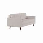 Sofá 3 Lugares Pé Palito Happy Linho Cotton Cru