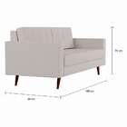 Sofá 3 Lugares Pé Palito Joy Linho Cotton Cru