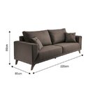 Sofa 3 Lugares Pes Em Imbuia Manchester  Marrom