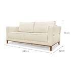 Sofá 3 Lugares Potenza Linho Rústico Natural 230 Cm