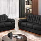 Sofá 3 Lugares Preto Em Veludo 2,07m Zumthor