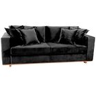 Sofá 3 Lugares Preto em Veludo 2,0m Phaeo