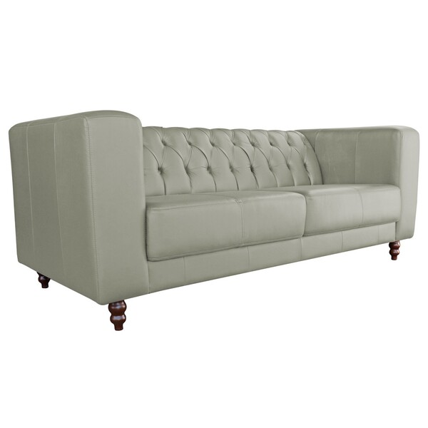 Sofá 3 Lugares Ravena 200cm Couro Verde G58 - Gran Belo