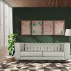 Sofá 3 Lugares Ravena 200cm Couro Verde G58 - Gran Belo