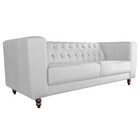 Sofá 3 Lugares Ravena 220cm Couro Branco G58 - Gran Belo