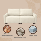 Sofá 3 Lugares Recepção Moderno 2 Metros Sala Contemporâneo L