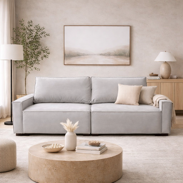 Sofá 3 Lugares Recepção Moderno 2 Metros Sala Contemporâneo L