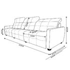 Sofá 3 Lugares Reclinável Elétrico 223cm Honduras Couro Preto