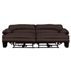 Sofá 3 Lugares Reclinável Elétrico Asmará 228cm Couro Tabaco