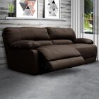 Sofá 3 Lugares Reclinável Elétrico Asmará 228cm Couro Tabaco