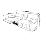 Sofá 3 Lugares Reclinável Elétrico Asmará 228cm Couro Verde G
