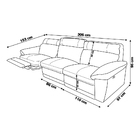 Sofá 3 Lugares Reclinável Elétrico Jotta 306cm Couro Marrone