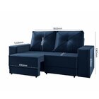 Sofá 3 Lugares Retrátil 1,80m Smart Yescasa Azul