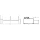 Sofá 3 Lugares Retrátil 180cm Acapulco  Azul