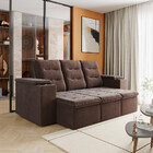 Sofá 3 Lugares Retrátil 200cm Suede Munique Flash