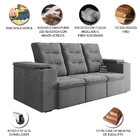 Sofá 3 Lugares Retrátil 200cm Suede Munique Flash