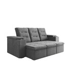 Sofá 3 Lugares Retrátil 200cm Suede Munique Flash