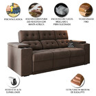 Sofá 3 Lugares Retrátil 210cm Suede Frankfurt Flash Estofados