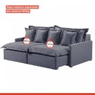 Sofá 3 Lugares Retrátil 214cm Com Almofadas Lisboa