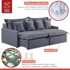 Sofá 3 Lugares Retrátil 214cm Com Almofadas Lisboa